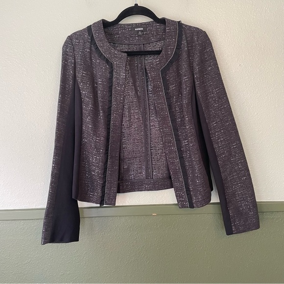 Jackets & Blazers - Express Black Metallic Moto Blazer Sz 8